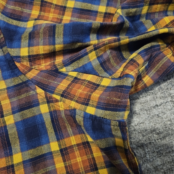 NWT Duluth Trading Co Free Swingin relaxed fit blue flannel shirt 3xl Tall - Picture 5 of 7